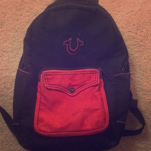 True Religion Bags Selling Black And Red True Religion Backpack